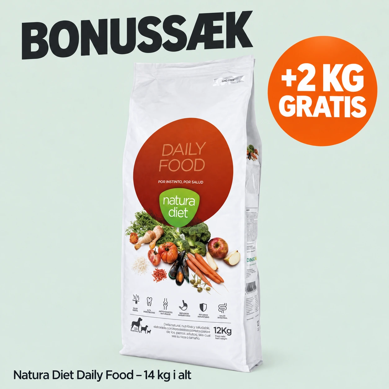 Natura Diet Daily Hundefoder 14 kg - Bonus 2 kg ekstra gratis